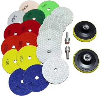 16 Packs Dry Diamond Polishing Pads Set for Marble Quartz Concrete Stones