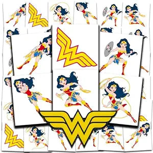Wonder Woman Tattoos for Kids Party Favors Bundle, 72 Pc Individual Tattoos