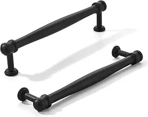 khtumeware 10 Pack 5inch(128mm) Hole Center Black Cabinet pulls Solid Heavy-Duty Tradition Kitchen Cabinet Handle Matte Black Cabinet Hardware for Dressing Table Bathroom Pull