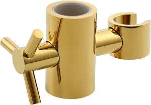 Tecmolog Adjustable Hand Held Shower Bracket Brass Shower Head Holder for 25mm O.D Shower Rod, Titanium Gold, ST38AJ