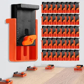 M MEEPO 40-Pack Upgraded Flooring Spacers, 1/4" to 1" (6-25mm) Adjustable Gap, Stable Wide-Base Design Never Slip or Fall, Professional Laminate Wood & Vinyl Plank Flooring Tools for DIY Installation