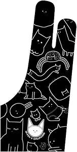 XPPen Digital Drawing Glove - Two-Finger Artist Glove with Cute Cat Print, Suitable for Right and Left Hand