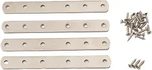 Metal Brackets for Wood Stainless Steel Flat 6 inch with Screws Furniture Repair