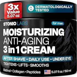 Mens Face Moisturizer ��� Anti Aging Face Cream for Men with Retinol, Collagen & Hyaluronic Acid ��� Hydrating Anti Wrinkle Facial Lotion, Day & Night ��� Mens Skin Care for All Skin Types, 5.07 Fl Oz