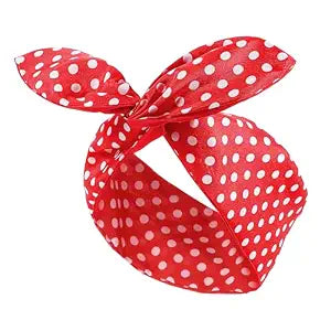 Red Polka Dot Bandana Rosie the Riveter Headband, Big Dots