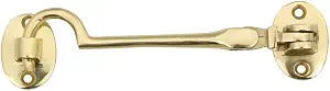Renovators Supply Manufacturing Brass Storage Hook - Swivel Style Hook and Eye Door Latch - Durable, Versatile, Easy Installation - 4 Inches
