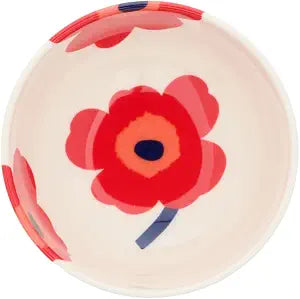 MARIMEKKO Unikko Oiva Small Bowl (3 dl)  Refine Your Kitchen Dcor with Our Iconic Red & White Stoneware  Stylish Dessert Bowls to Elevate Your Dining Experience