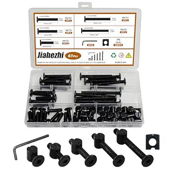 30 Sets Crib & Bed Frame Screws Bolts Nuts Replacement Hardware Kit