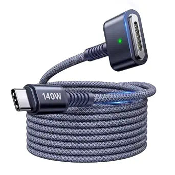 LifeBeam 140W USB C to Magnetic Safe 3 Cable for MacBook Pro/Air, 6.6FT