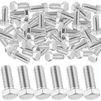 Zonon 50 Pcs 3/8-16 x 1 Hex Head Screw Bolt, Silver