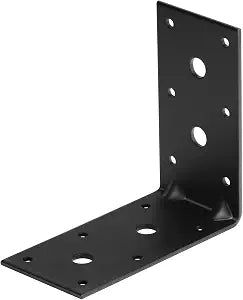 8 Pack Black Steel Right Angle L Bracket, 4-3/8" x 4-3/8" x 2-3/8"