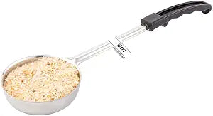 Restaurantware Met Lux 6 Ounce Portion Ladle 1 With Black Handle Portion Serving Spoon - Does Not Corrode Dishwashable Stainless Steel Portion Control Serving Utensil Multipurpose