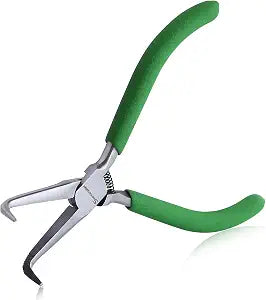 SPEEDWOX 5" Mini Bent Needle Nose Pliers, Serrated Jaw For Jewelry Making