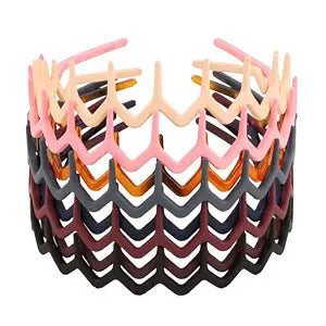 8 Pieces Zig Zag Headbands Gifts for Women Teen Girls 90s Outfits Fashion Hair Accessories Trendy Zigzag Hair Bands for Women's Hair Thin Wave Teeth Comb Head Bands
