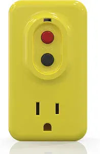 ELEGRP Single Outlet GFCI Adapter, 15 AMP Grounded 3-Prong GFCI Adapter, for Indoor Use with Automatic Reset, UL Listed, Yellow, 1 Pack