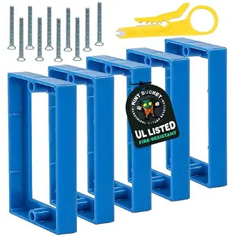 Mint Bucket Brands 1/2" Single Gang Outlet Box Extenders, UL Listed, Includes Screws and Wire Stripper Tool, Electrical Box Extender for Outlets & Switches, Pack of 5