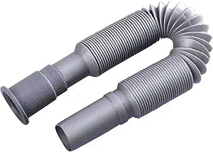 OLIREXD Universal Wash Basin Sink Drain Pipe, 1-1/4 Inch Install Diameter Plastic Flexible and Expandable Drain Pipe for Kitchen Bathroom Sink, Gray