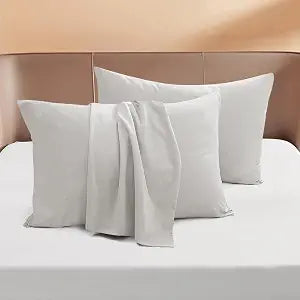 NORABLOOM Toddler Travel Pillowcases - 16 x 22 Inches - Envelope Closure Head Toddler Travel Pillow Case Set of 2 Egyptian Cotton 600 Thread Count Nursery Pillow Cases Fade Resistant - Silver Gray