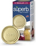 Superb Sealing Solutions Canning Lids - Mason Jar Regular Mouth Lid Toppers Fit Ball and Kerr Jars, 2.75 inch Food Grade with Thick Seals, USA Made, 60 Count