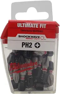 Milwaukee 48-32-4604#2 Phillips Shockwave Insert Bit Contractor (25-Pack)
