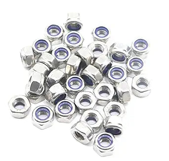 40Pcs M4 x 0.7mm Stainless Steel Self-Lock Nylon Inserted 4mm Locking Nuts for 3D Printer, Furniture