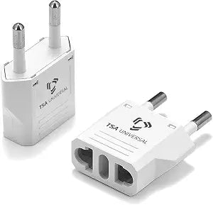 United States to Morocco Travel Power Adapter to Connect North American Electrical Plugs to Moroccan Outlets for Cell Phones, Tablets, eReaders, and More (2-Pack, White)