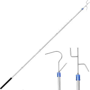 Clothes Hook Pole, 29" to 74"Adjustable Clothes Hanger Reaching Hook