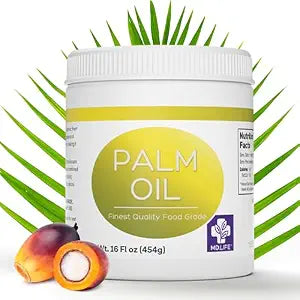 MD. Life Palm Oil, Sustainable Food Grade, 16 oz, for Cooking and Soaps