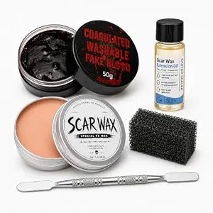 SFX Makeup Kit with Scar Wax and Coagulated Fake Blood Gel (C)