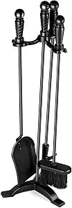 Fireplace Tool Sets Cast Iron with Stand Poker Shovel Brush