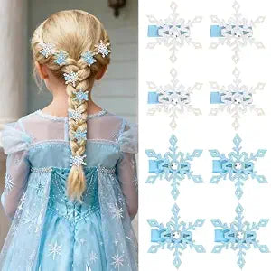 CIEHER 8 Pack Snowflake Hair Clips Snow Hairpins, Hallween Christmas Hair Accessories for Girls
