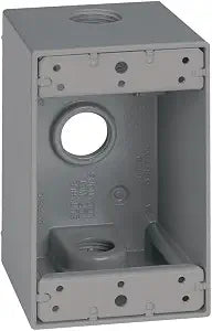 Sigma 14255 Weatherproof 1/2" 5 Hole 1-Gang Deep Box, Gray
