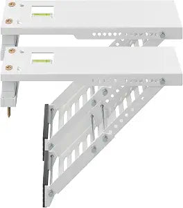 Window Air Conditioner Support Bracket, Universal for 5,000-12,000 BTU AC Units, Up to 85lbs, Adjustable Extender Leg & Magnetic Spirit Level, 2-Pack