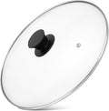 12 Inch Pan Lid - Universal Lid for Pots, Pans, Skillets & Frying Pans, Tempered Glass Cover with Heat Resistant Silicone Handle