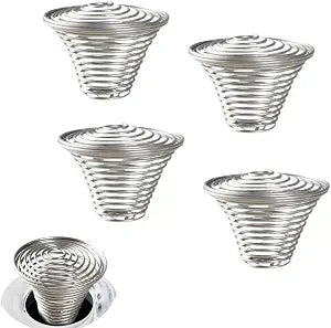 4 Pack Bathroom Sink Drain Strainer Spring Baskets Vessel Sink Drain Hair Catcher for Laundry Tub Utility Sink Mop Basin Vanity Top Bathroom Sinks Drop in Bowl Above Counter Ceramic Lavatory