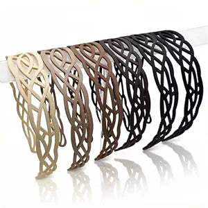 Lattice Design Plastic Headbands for Women Girls , Neutral Color Hairband