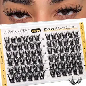 Lash Clusters 12-18MM Manga Eyelash Clusters Wispy Cluster Eyelash Extensions Verve Long Lash Extensions Anime Cluster Lashes Volume Individual Lashes DIY CD Curly Eyelash Extension by Lvmixwig