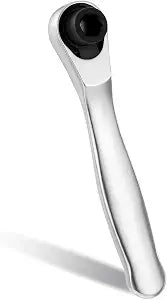 1/4 Inch Drive Micro Ratcheting Bit Driver, Mini Ratchet 72-Tooth Ratchet Screwdriver, 1/4 Hex Ratchet 90 Degree Right Angle Close Quarters Pocket Angled Screwdriver for Tight Spaces
