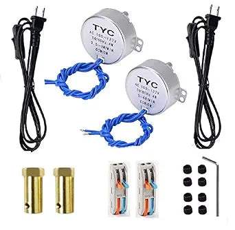 2PCS Synchronous Synchron Turntable Motor Electric Motor for Cup Turner,Cuptisserie,Tumbler Cup Rotator with 7mm Flexible Coupling Connector,50/60Hz AC100~127V 4W CCW/CW (2.5-3RPM+5-6RPM)