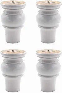 4 Inch Solid Wood Replacement Furniture Sofa Couch Legs Bun Feet Set of 4