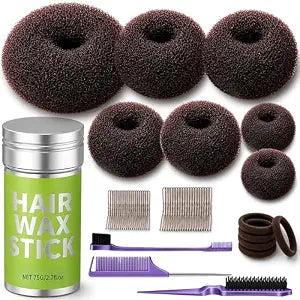 7 Pcs Brown Ballet Buns in 4 Sizes, Hair Bun Maker for Women, Hair Donuts