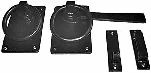 Renovators Supply Manufacturing Door Lock Latch 6.5 in. Black Wrought Iron Gate Latch Garage Barn Door Lock with Mounting Hardware