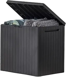 Keter City 30 Gal Outdoor Storage Box and Patio Side Table