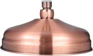 Copper Shower .87 Inch Fixed Rainfall Showerhead with Adjustable Brass Ball Joint for High Pressure Bathroom Shower