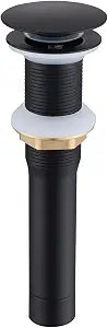 Matte Black Bathroom Sink Drain  Overflow-Free Pop-Up Stopper for Vessel/Lavatory Sinks, Rustproof All-Metal Brass & 304 Stainless Steel