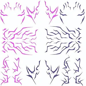 Purple Temporary Tattoo Stickers ï¿½ï¿½ï¿½ 4 PCS Purple Tattoos and 4PCS UV Fluorescent (Under Altraviolet Lamps) Temporary Tattoos Realistic Waterproof Body Art for Cosplay, Halloween, and Party 