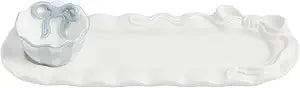 Mud Pie Ceramic Bow Tray And Dip Set