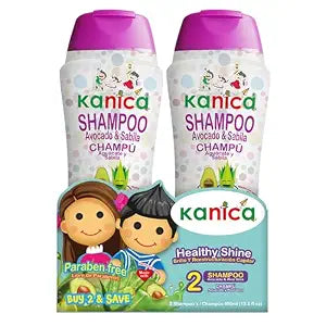 KANICA Kids Shampoo, Avocado & Aloe Vera Gentle Hair Cleanser, Paraben & Alcohol Free, Nourishing Daily Shampoo for Kids Hair Care, 13.5 fl oz (Pack of 2)