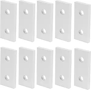 2020 Plate, 10Pcs Aluminum Extrusion Joining Plate Aluminum Flat Straight Brackets, Vertical Connecting Reinforcement Plates Flat, 2 Hole Plate Fittings for Frame Structure
