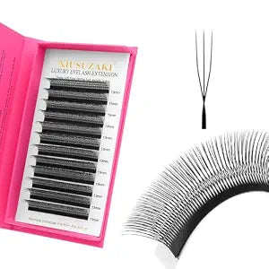 3D Double Tips U Shaped Eyelash Extensions, Volume Crisscross Lashes Handwoven Wispy Clusters for Professional Lash Artists(3D-U-Double Tips-0.07 D-8-15mmMIX)